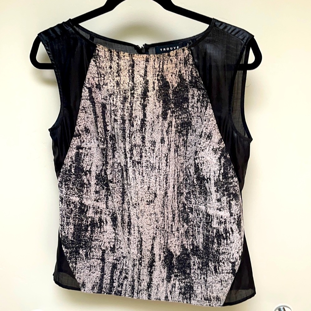 Black & white tweed blouse